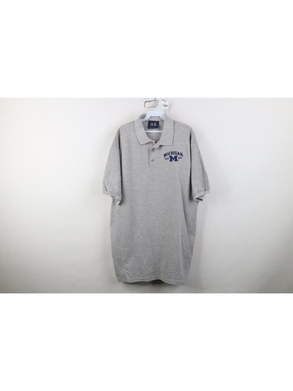 Vintage 90s Mens Large Spell Out Block M University of Michigan Golf Polo Shirt